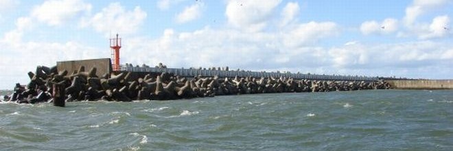 Atjaunota Ventspils ostas Ziemeļu mola viļņu aizsargsiena
