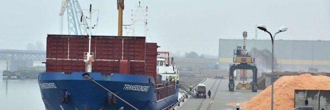 Bau des Trockenfracht Terminals im Freihafen Ventspils