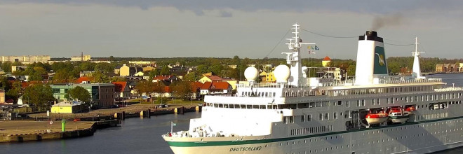 Ventspils ostā piestās kruīza kuģis “MS Deutschland”