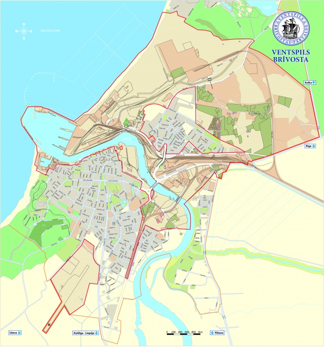 Kарта зоны Вентспилсского свободного порта